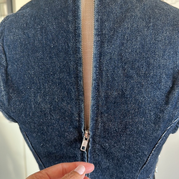 Zara crop top, Jean material with stone size Small, new, never worn, - Picture 5 of 5